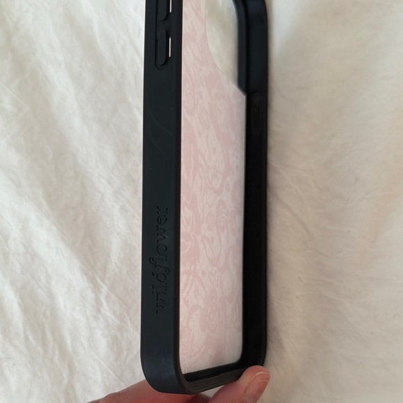Wildflower 13 Pro Max Pink and Black Floral iPhone Case - Picture 3 of 3